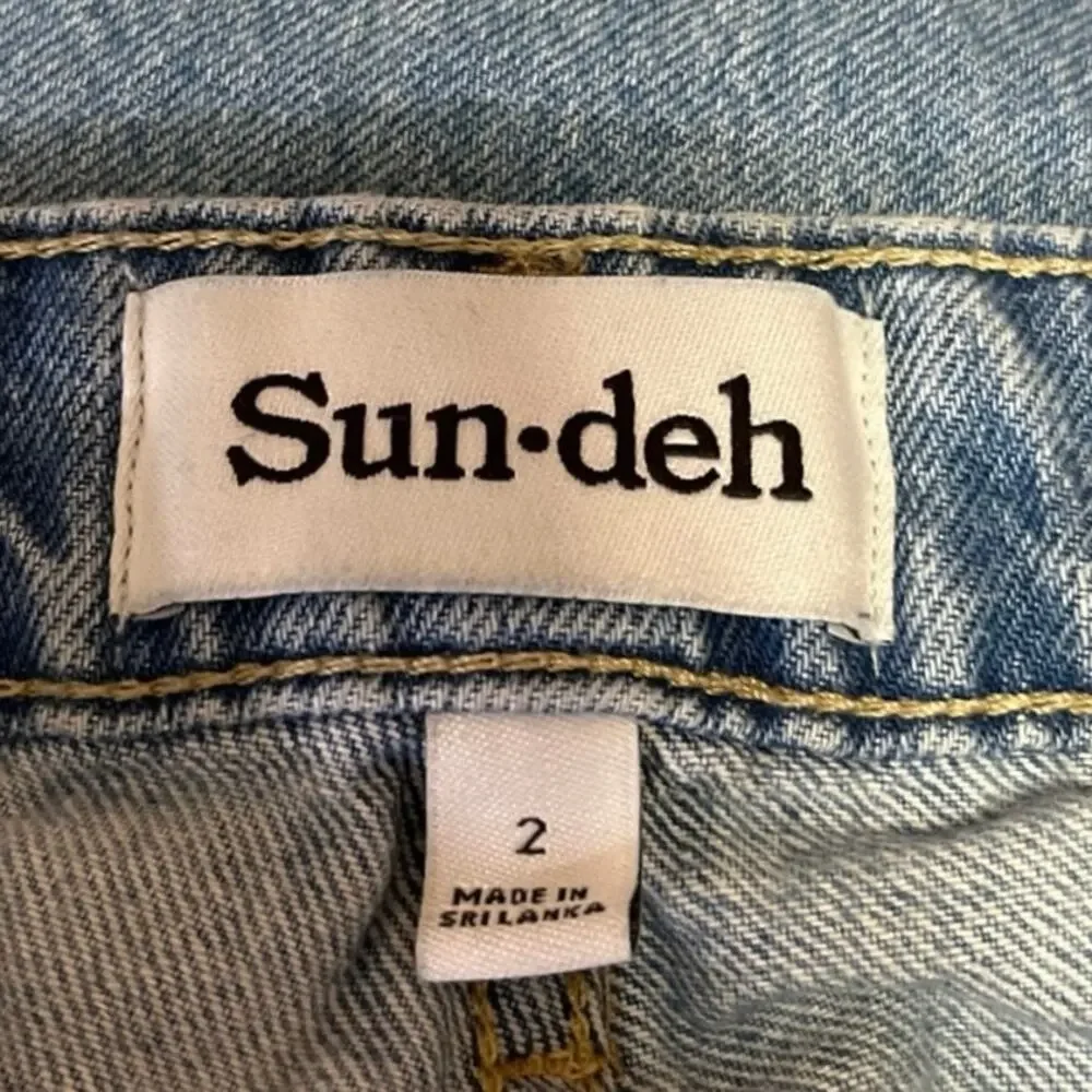 Aritzia Sun-deh Womens Blue Denim High Rise Casual Tapered Leg Jeans Pant Size 2